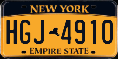 NY license plate HGJ4910