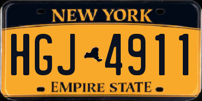 NY license plate HGJ4911