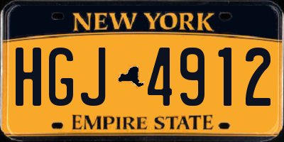 NY license plate HGJ4912