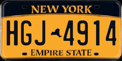 NY license plate HGJ4914