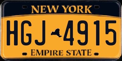 NY license plate HGJ4915