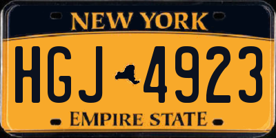 NY license plate HGJ4923