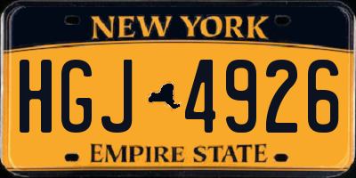 NY license plate HGJ4926
