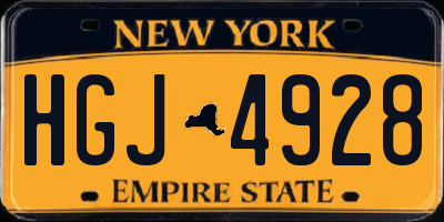 NY license plate HGJ4928
