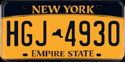 NY license plate HGJ4930