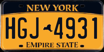 NY license plate HGJ4931