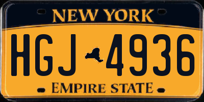 NY license plate HGJ4936