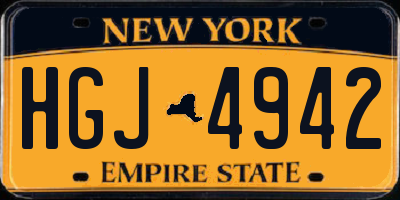 NY license plate HGJ4942