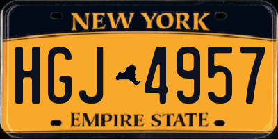 NY license plate HGJ4957