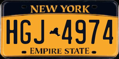 NY license plate HGJ4974