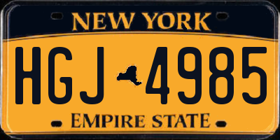 NY license plate HGJ4985