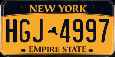 NY license plate HGJ4997