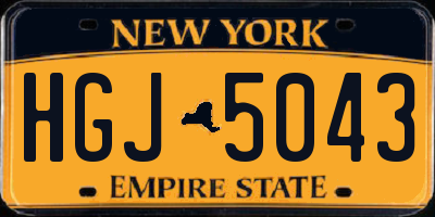 NY license plate HGJ5043