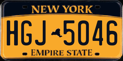 NY license plate HGJ5046