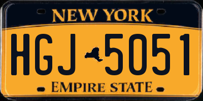 NY license plate HGJ5051