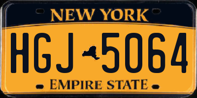 NY license plate HGJ5064