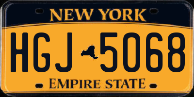 NY license plate HGJ5068