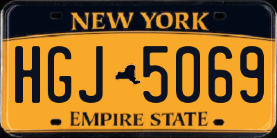 NY license plate HGJ5069