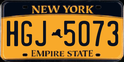 NY license plate HGJ5073