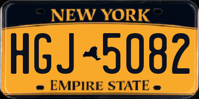 NY license plate HGJ5082