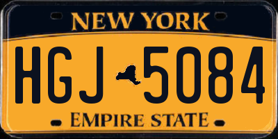 NY license plate HGJ5084