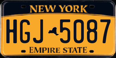 NY license plate HGJ5087