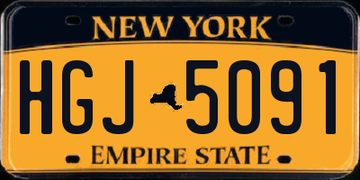 NY license plate HGJ5091