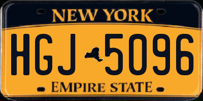 NY license plate HGJ5096