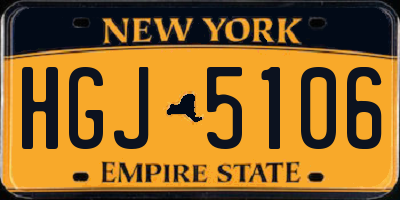 NY license plate HGJ5106