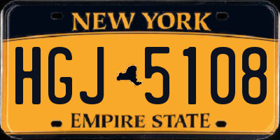 NY license plate HGJ5108