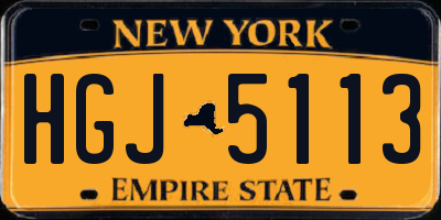 NY license plate HGJ5113