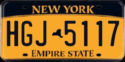 NY license plate HGJ5117