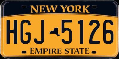 NY license plate HGJ5126