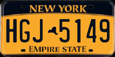 NY license plate HGJ5149