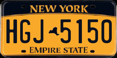 NY license plate HGJ5150