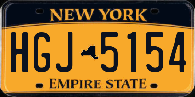 NY license plate HGJ5154