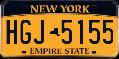 NY license plate HGJ5155