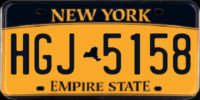 NY license plate HGJ5158