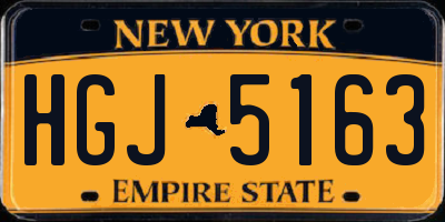 NY license plate HGJ5163