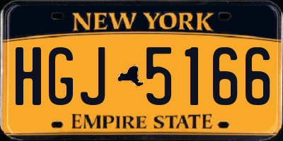 NY license plate HGJ5166