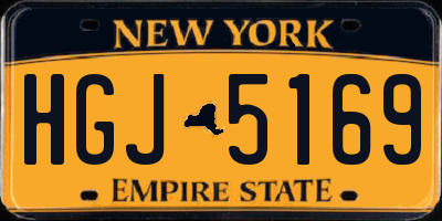 NY license plate HGJ5169