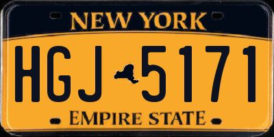 NY license plate HGJ5171