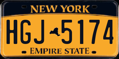 NY license plate HGJ5174