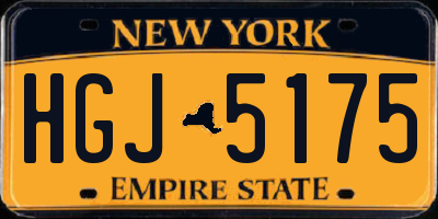 NY license plate HGJ5175