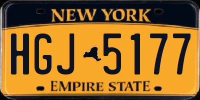 NY license plate HGJ5177