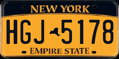 NY license plate HGJ5178