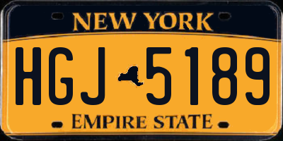 NY license plate HGJ5189
