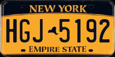 NY license plate HGJ5192