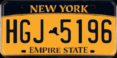 NY license plate HGJ5196