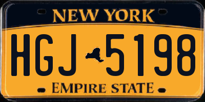 NY license plate HGJ5198